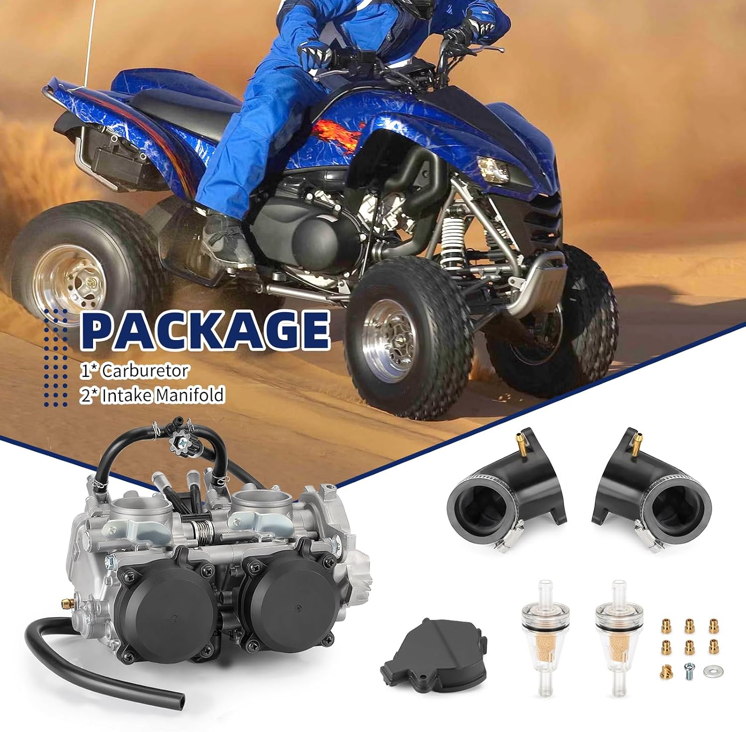 Carburetor Carb & Intake Manifold for Kawasaki KFX700 2004-2009 2011 Brute Force 650 4x4 KVF650 (Exclude 4X4i) 15003-0095 15003-0094 15003-0019