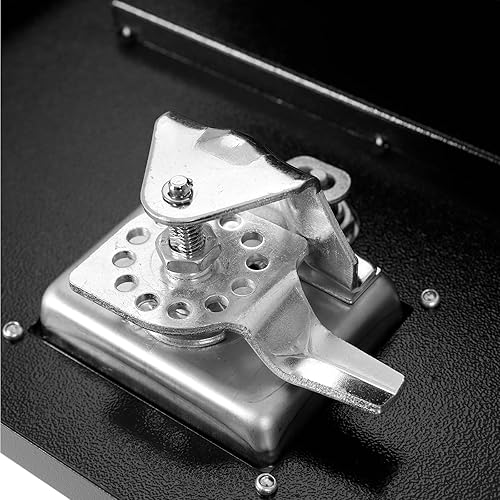 Miniatura 3 de confote Caja de herramientas negra de acero para debajo de la carrocería de camiones con cerradura de T, caja de almacenamiento resistente para