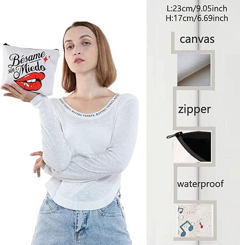 Miniatura 2 de WZMPA Bésame Sin Miedo Bolsa de Cosméticos Álbum Fans Regalo de Música Latina Maquillaje Cremallera Bolsa Bolsa Para Fans de Cantante, Sin Miedo,