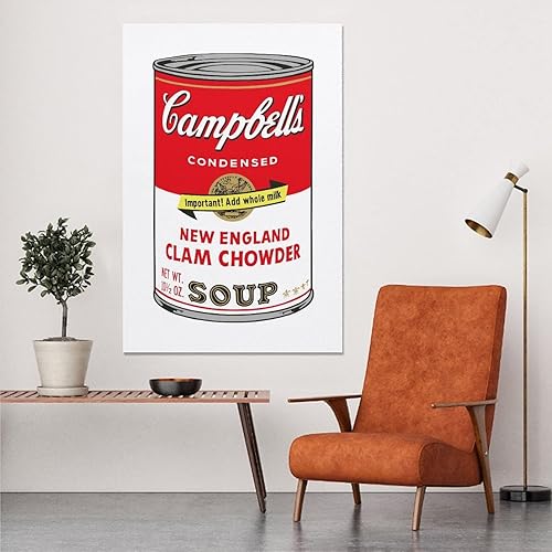 Miniatura 5 de LEES TOSS Andy Warhol - Póster decorativo para pared, diseño de lata de sopa (Nueva Inglaterra almeja), póster decorativo para habitación, estética,