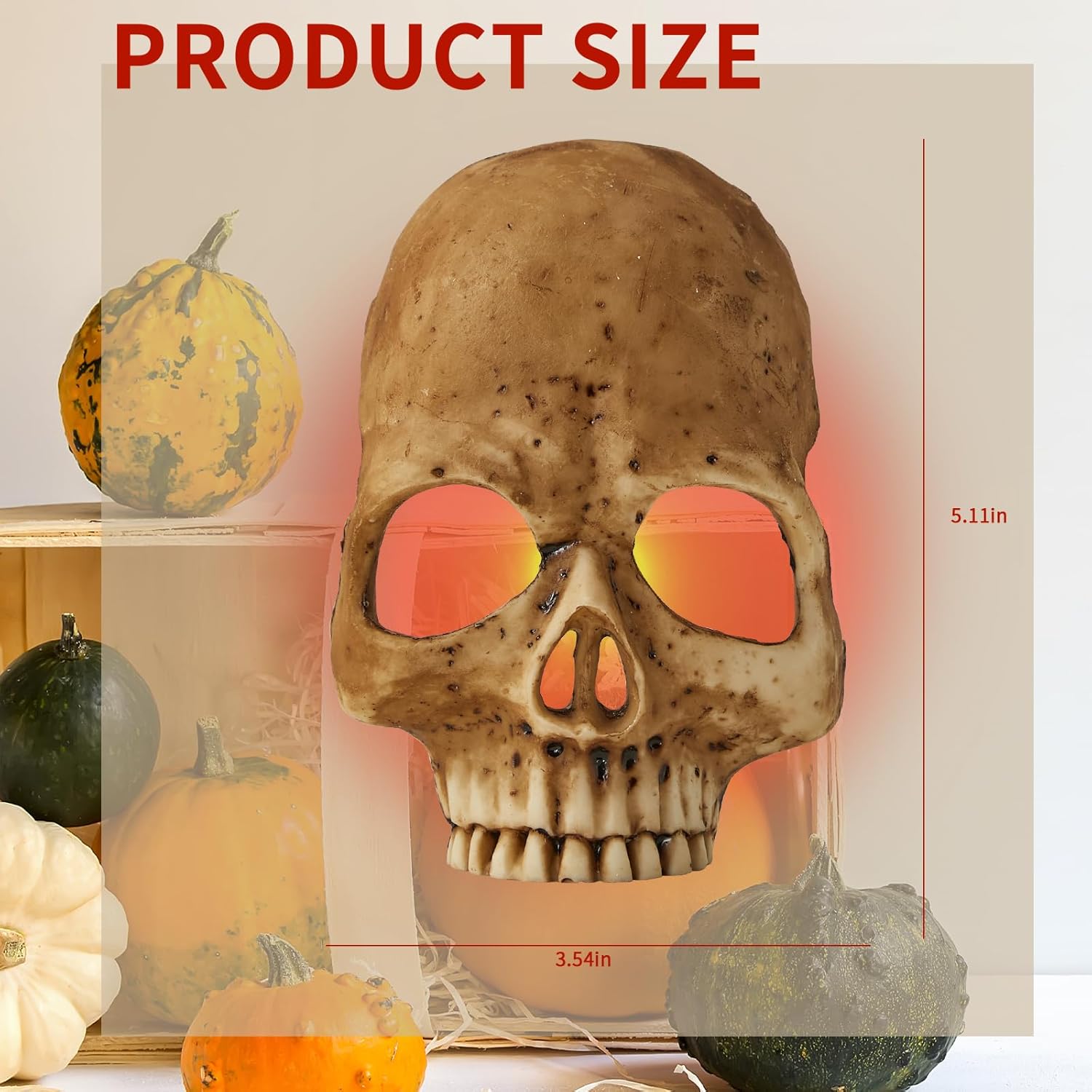 Skull Night Light, 2026 New Skeleton Night Light, Halloween Horrible Light Decoration for Halloween Party and Home Decor (Grey)