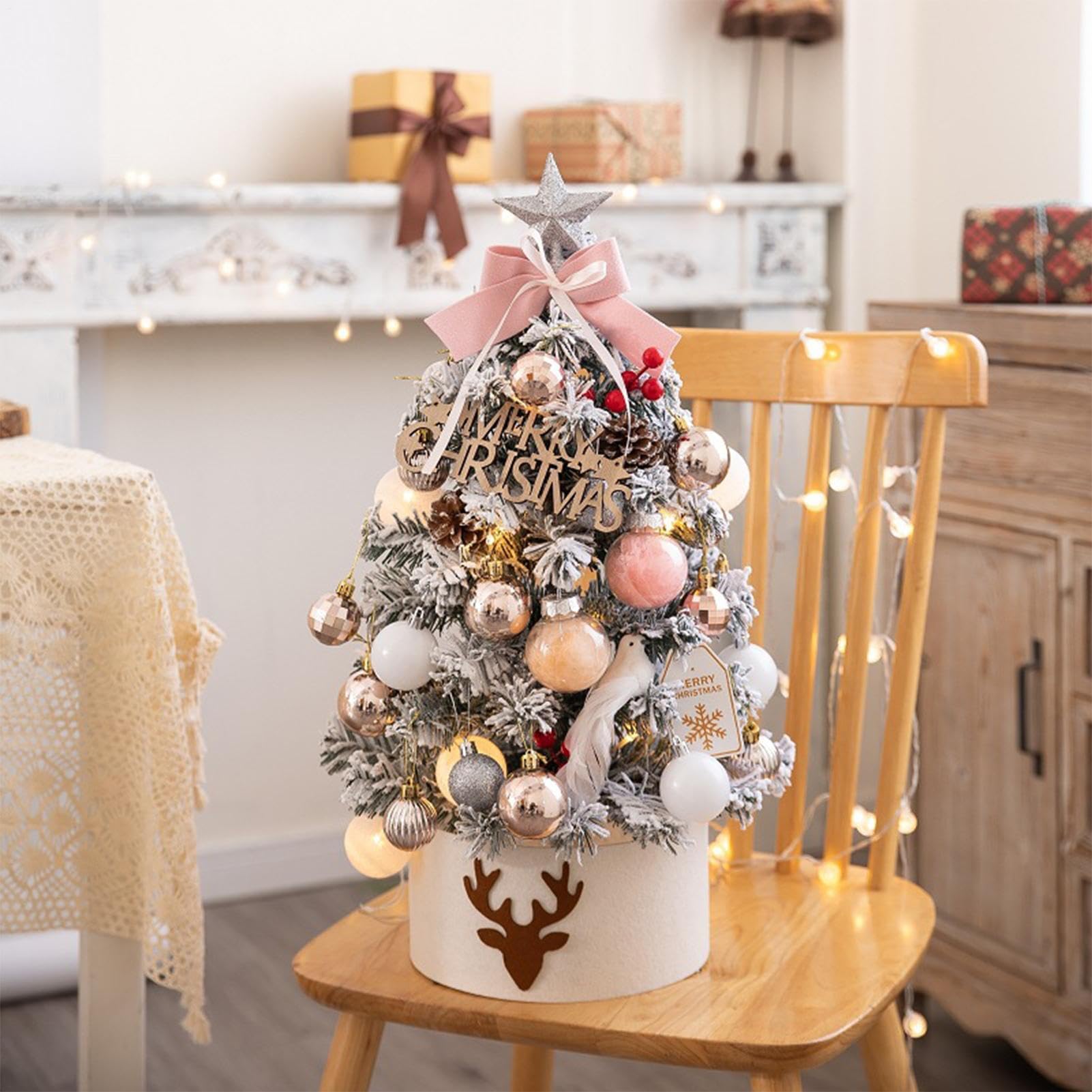Mini Albero di Natale Albero di Natale Decorativo da Tavolo 45 cm con LED