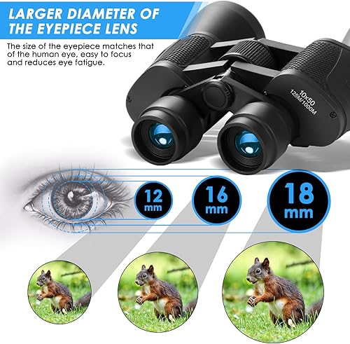 Miniatura 4 de Prismáticos de alta potencia de 10 x 50 para adultos, binoculares impermeables con visión de poca luz BAK-4, lente FMC para observación de aves