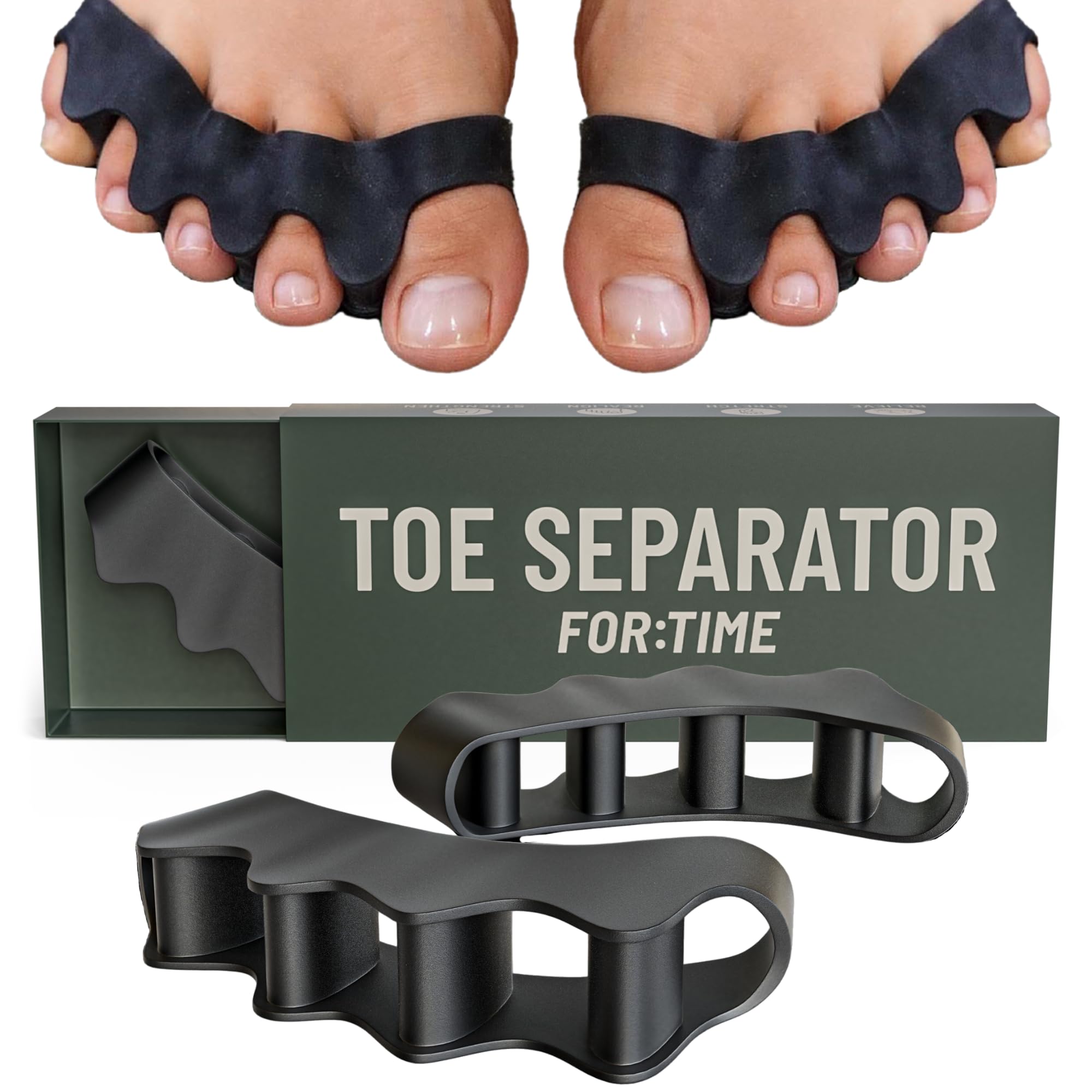 Toe Spacers - Bunion Corrector for Women & Men, Toe Separators for Women, Toe Spacers Men, Hammer Toe Straightener, Bunion Relief, 1 Pair Silicone Gel