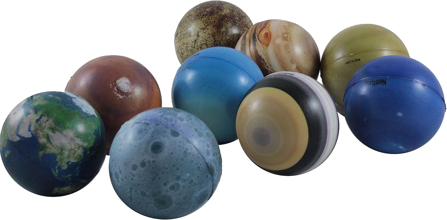 Curious Minds Busy Bags Universe Solar System Stress Ball Toy Set - Educational Learning Toy - Outer Space Planets - Learning Toy Figurines. Nomenclature Science Work