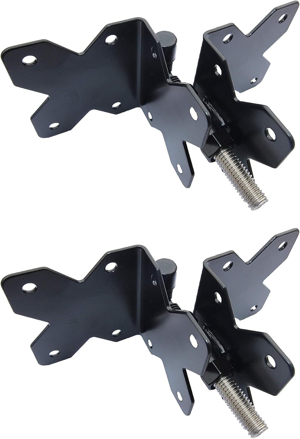 Heavy Duty Stainless Steel Powder Coated PVC/Vinyl Gate Hinge Set and Screws- Black