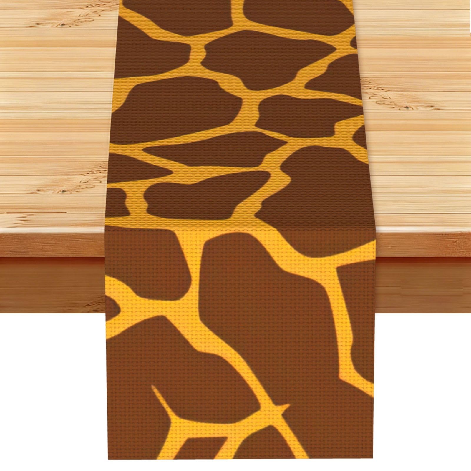 Aacxzff Black Linen Giraffe Print Print Table Runner For Everyday Use,Special Occasions,Wedding Birthday Home Decor