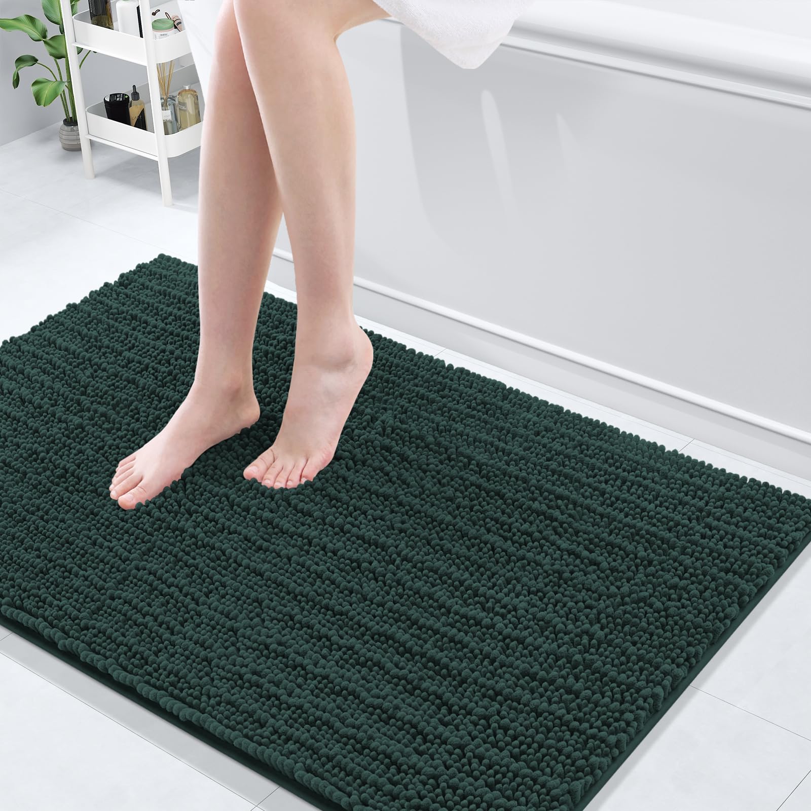 Arotive Luxury Chenille Bathroom Rug Mat, Extra Soft Thick Absorbent Shaggy Bath Rugs, Non-Slip Machine Wash Dry, Plush Bath Mats for Bathroom, Shower