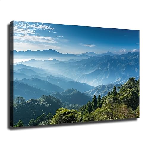 chenmjj Póster impreso con imagen de Magnificent Scenery of Taiwan Central Mountain Range HD, póster retro pintado moderno para el hogar,