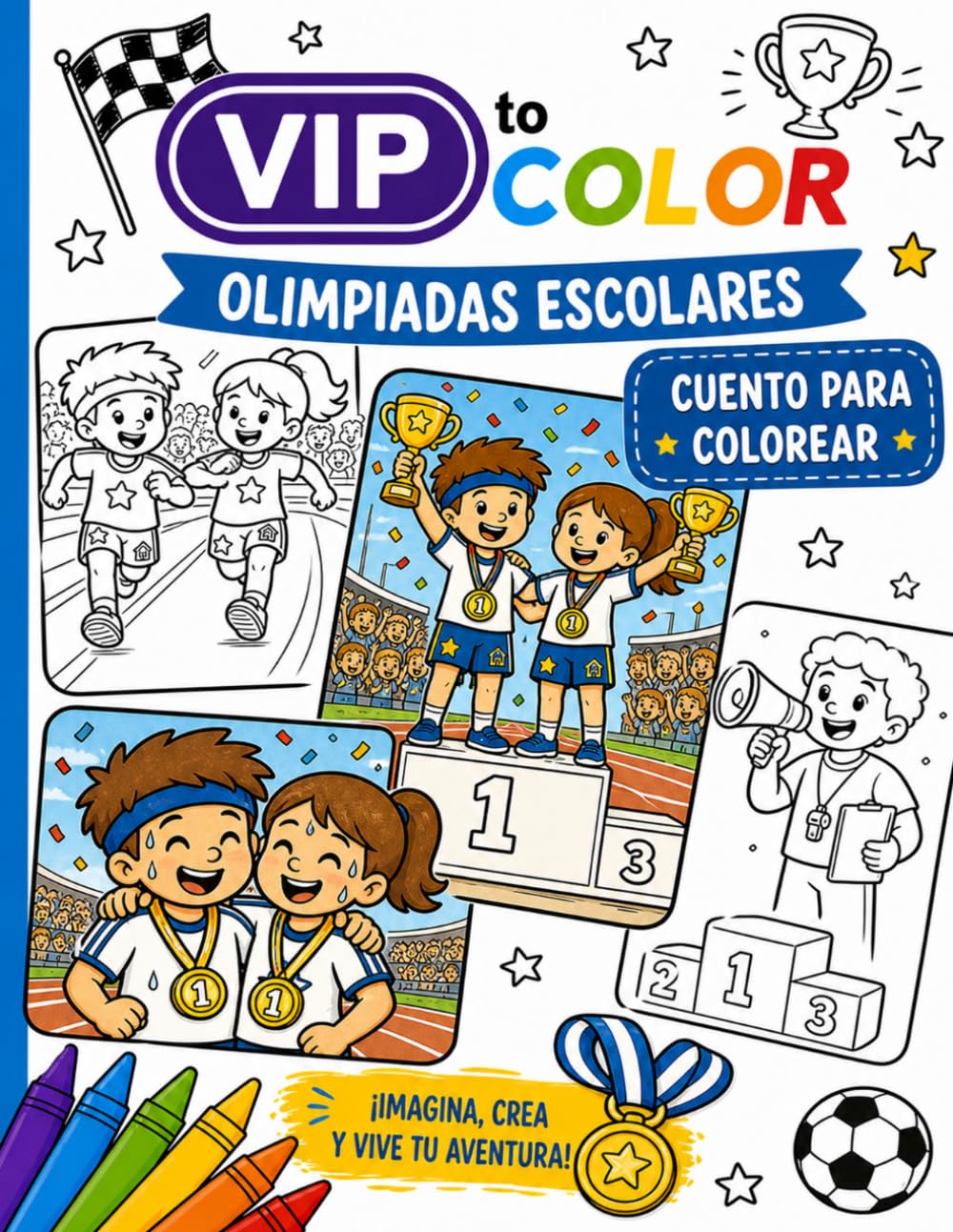 Olimpiadas Escolares: Cuento para Colorear