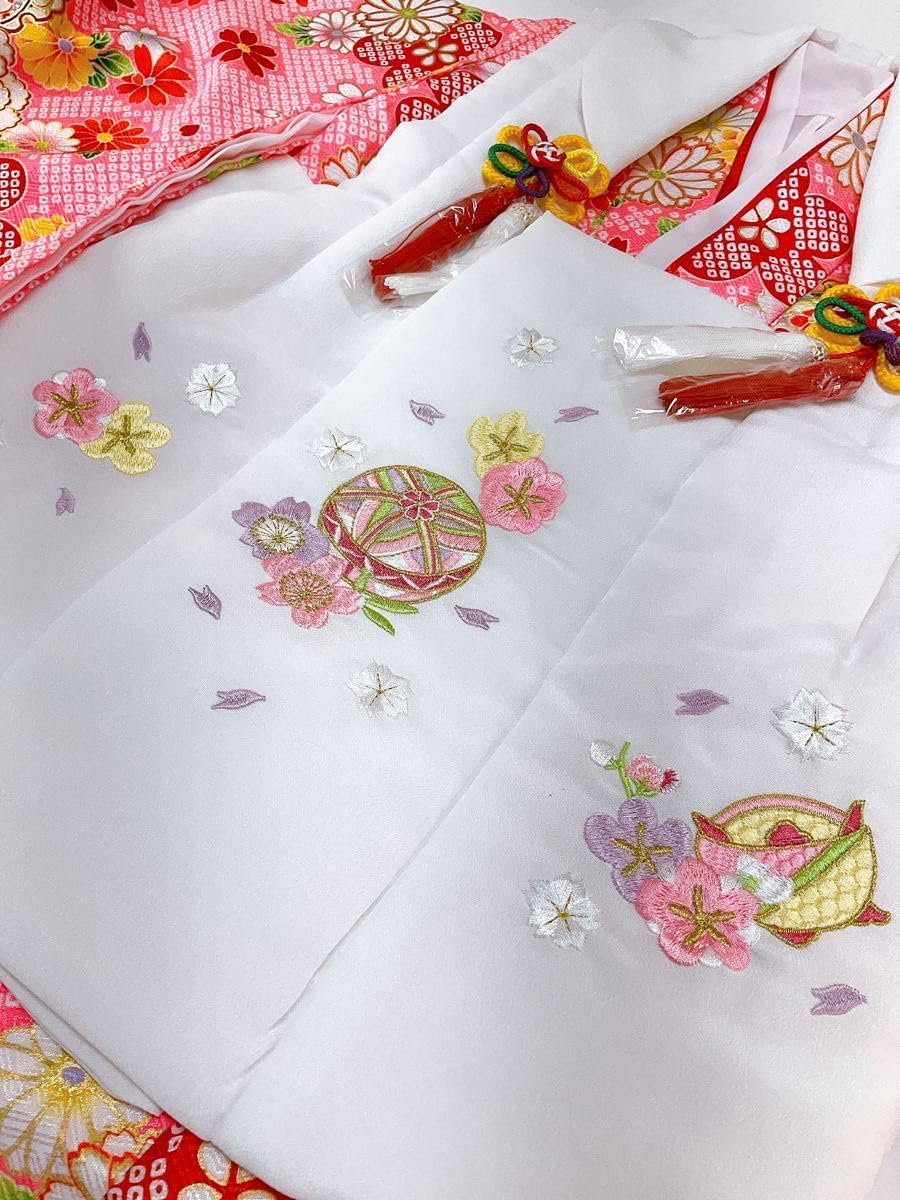 品 子ども着物 七五三 3歳5歳 被布着物 フルセット ひな祭り お雛様 ピンク 鞠 花柄刺繍