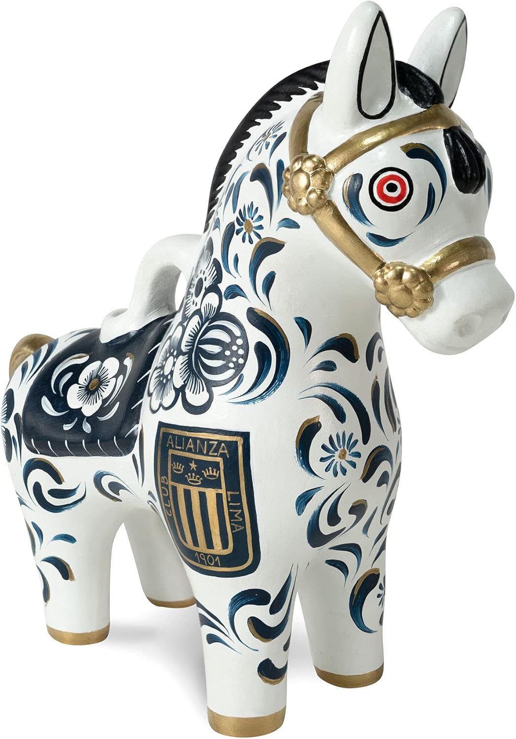 Potrillo de Pucará Blanquiazul - Club Alianza Lima (20 cm de altura) - Hecho a mano en Perú