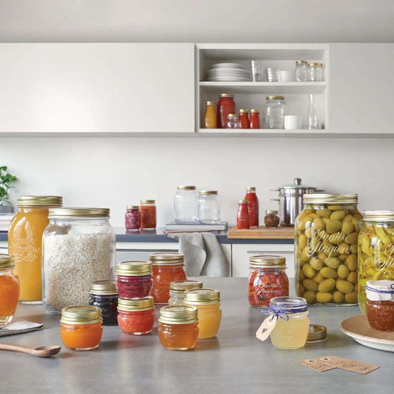 Bormioli Rocco Quattro Stagioni Amphora Small Glass Canning Jar with Lid, 17 oz., Set of 12 - Image 13