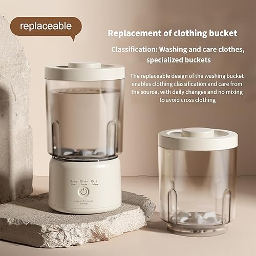 Miniatura 4 de Mini lavadora portátil pequeña lavadora compacta solución de lavandería mini lavadora para apartamento, hogar, hotel y campamento-2 tazas