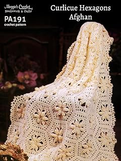 Crochet Pattern Curlicue Hexagons Afghan PA191-R - Buy now