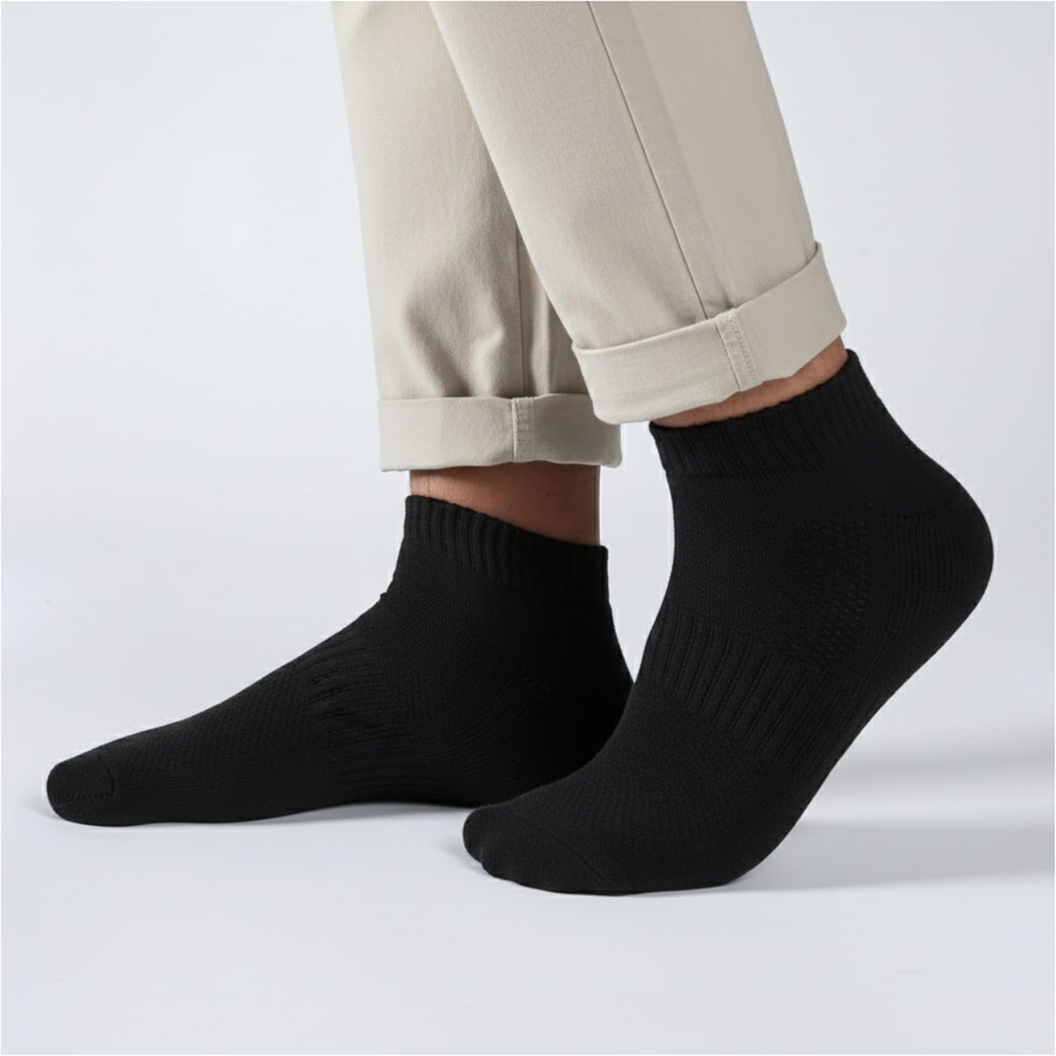 Men’s Low Cut & No Show Socks - Half Terry Moisture Wicking Soft & Breathable Athletic Socks 6 Pairs - Image 7