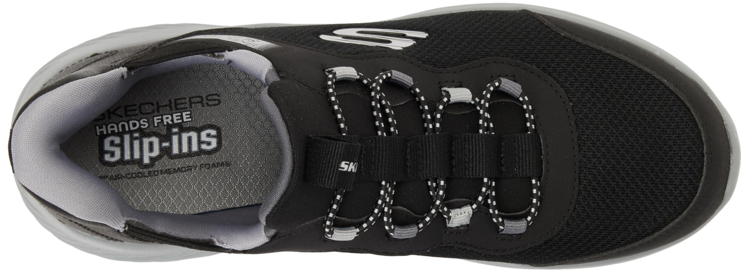Skechers Jungen Bounder Brisk-Burst Slip-InTurnschuhe, Black Synthetic / Textile / Charcoal Trim, 33 EU – Ansicht 3