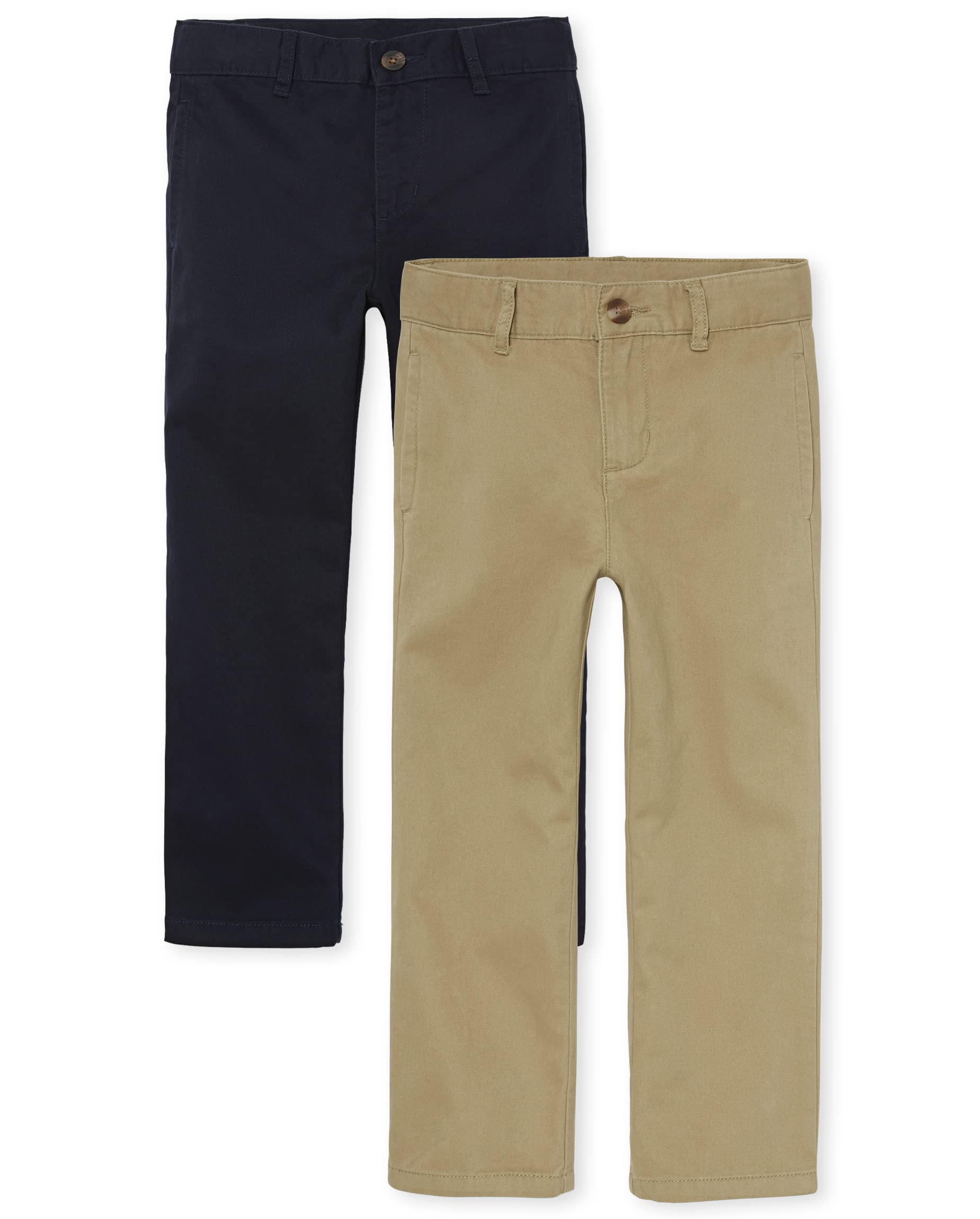 The Children's Place Boys' Stretch Relaxed Straight Chino Pants, Multipacks
