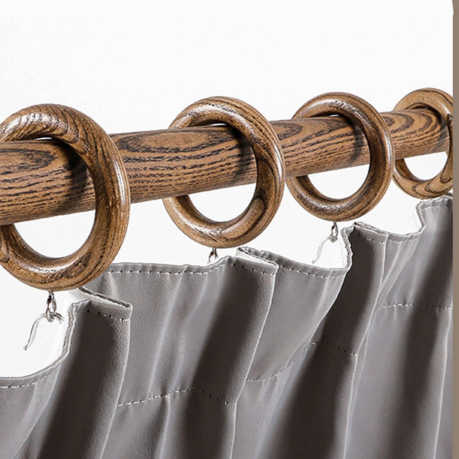 Tringle à rideaux en bois lourd de 29 mm – Tringle à rideaux simple de 140 cm avec 2 supports, design moderne pour décoration d'intérieur, anneaux non inclus, parfaite pour le salon et la chambre à