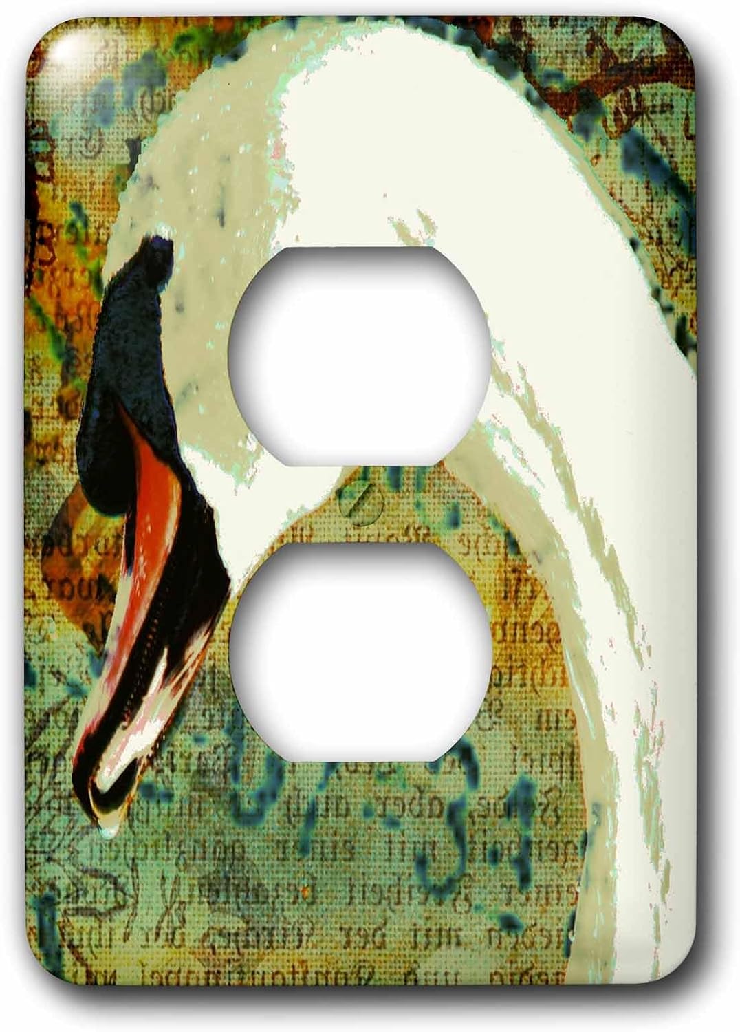 3dRose LLC lsp_10939_6 Swan Digital Art by Angelandspot 2 Plug Outlet Cover