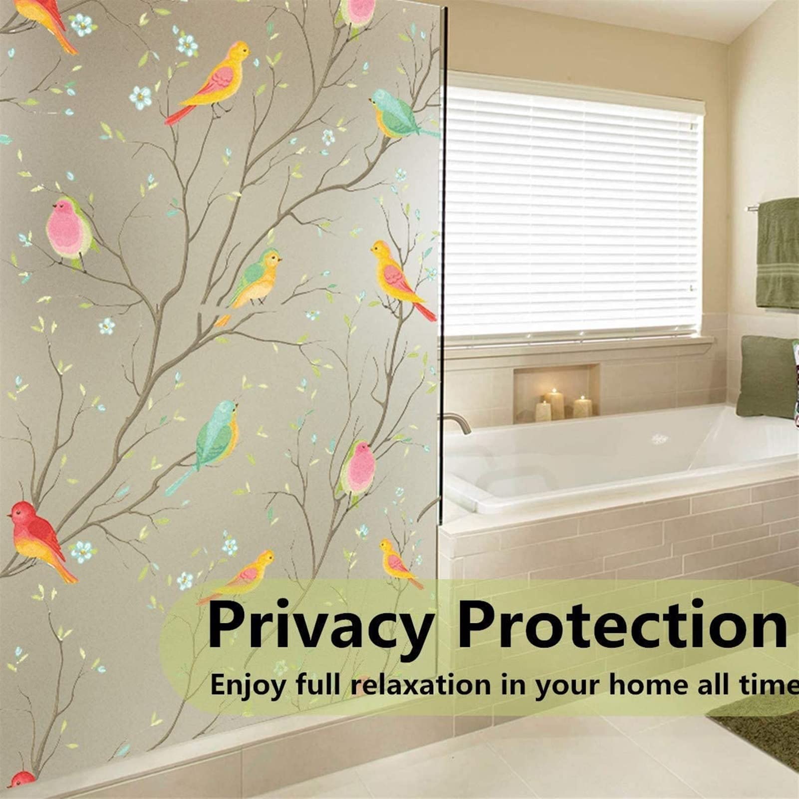 Decoratieve raamfilm met vogels – matte glasfolie met subtiel natuurmotief