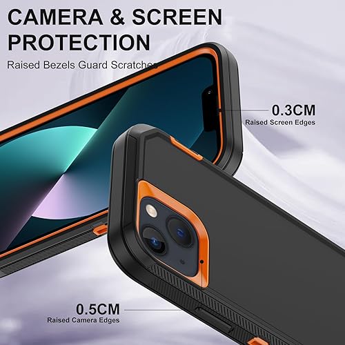 Miniatura 3 de Annymall Funda para iPhone 13 con 2 protectores de pantalla, protección contra caídas a prueba de golpes, cuerpo completo, resistente, 3 capas,