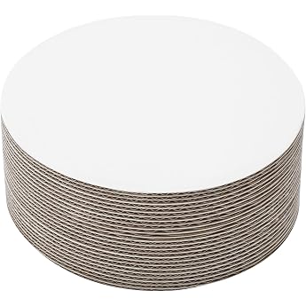 DAWRIS Pack of 25 Round Cake Boards 15 cm Cake Board White Round Base Cake Board Premium Cake Board Cardboard for Cakes and Cakes