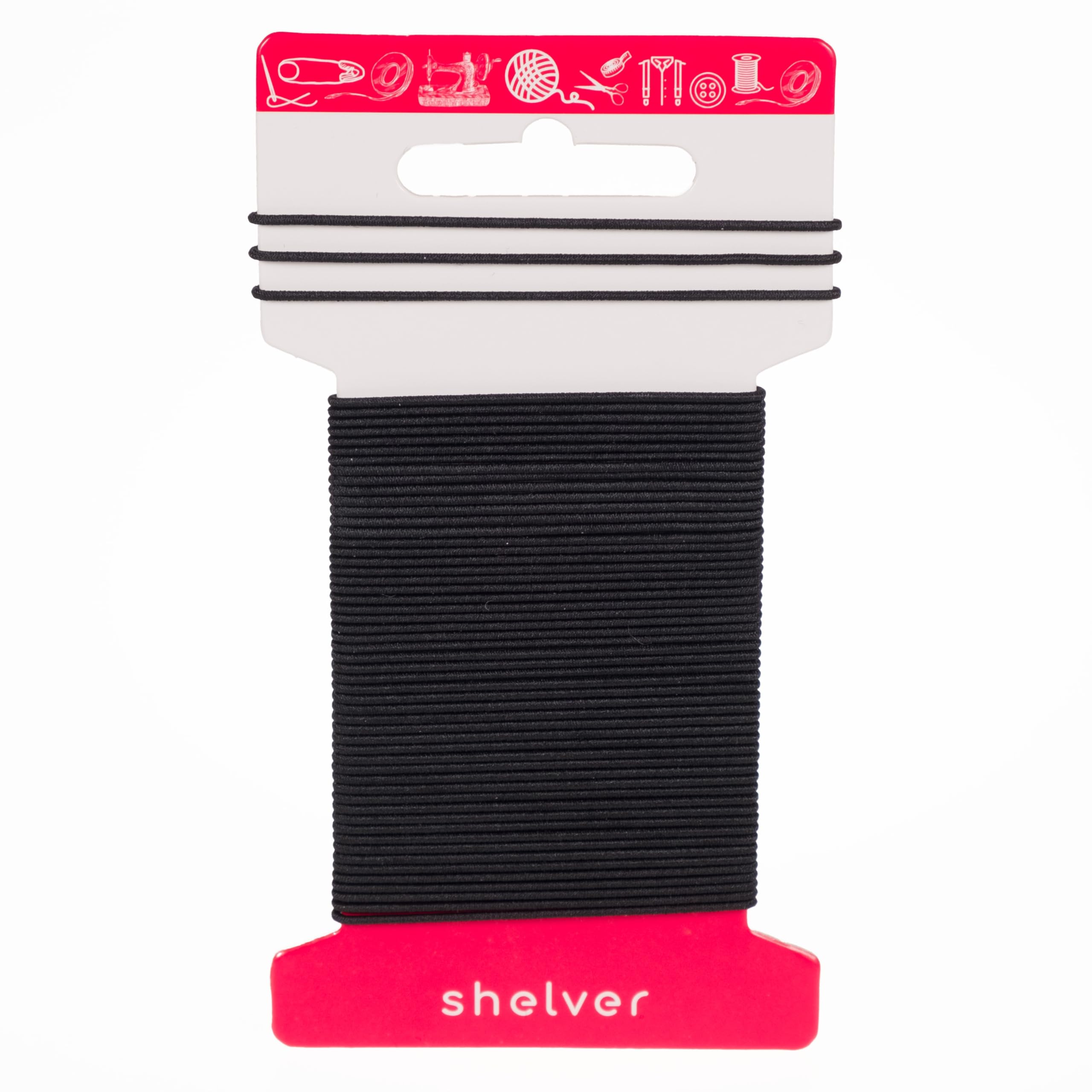 Shelver Black Elastic String Cord, -White-Beige, 1Mm-1.5Mm-2Mm-2.5Mm-3Mm, 6 Metres