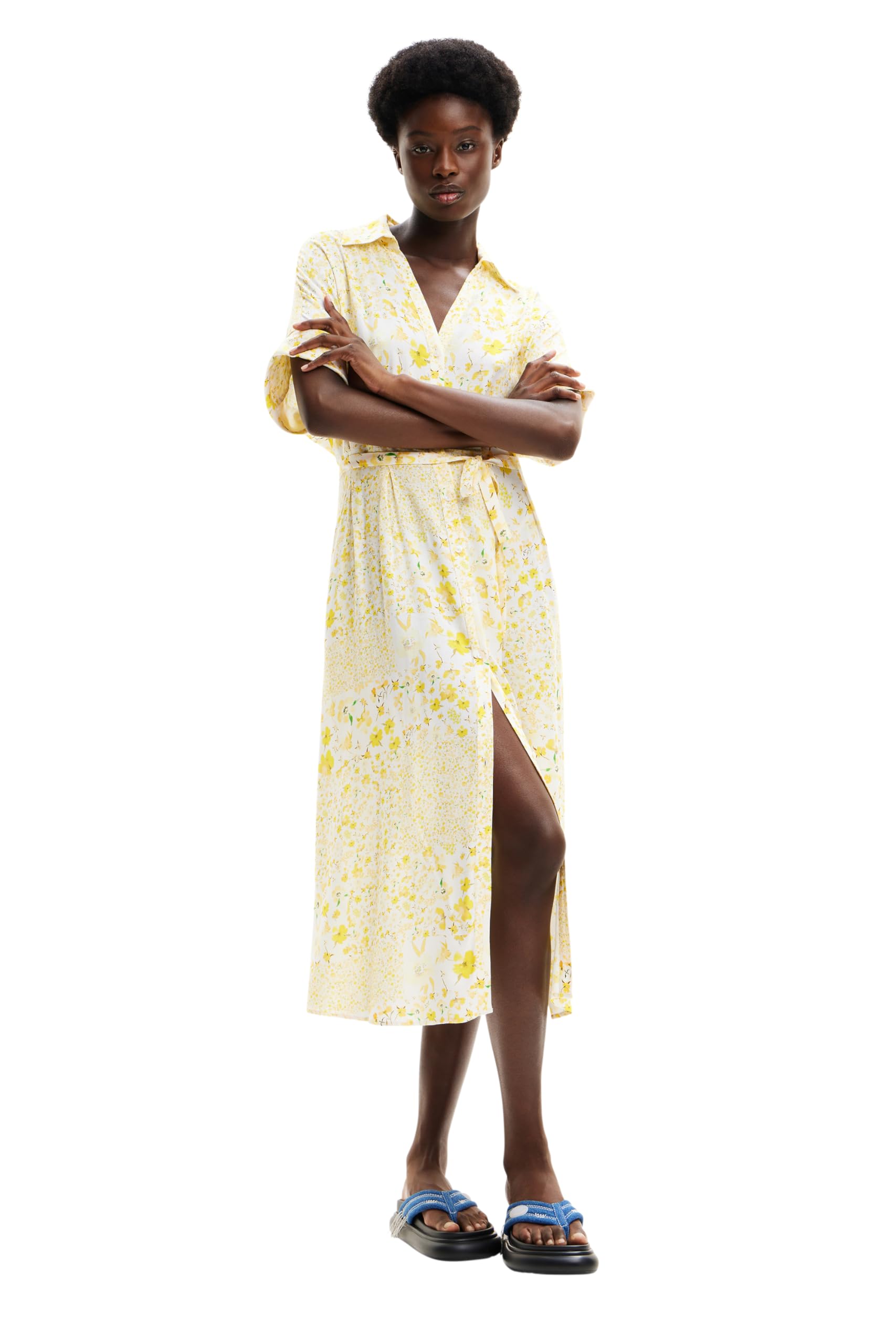 Desigual Vest_Candela, Vestidos De Las Mujeres, Blanco, XL