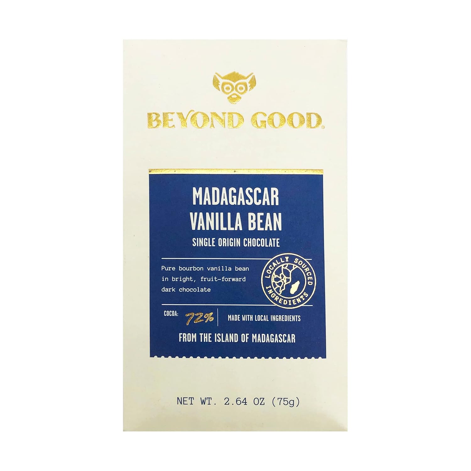 Beyond Good Madagascar Vanilla Bean Chocolate Bar, 2.64 OZ