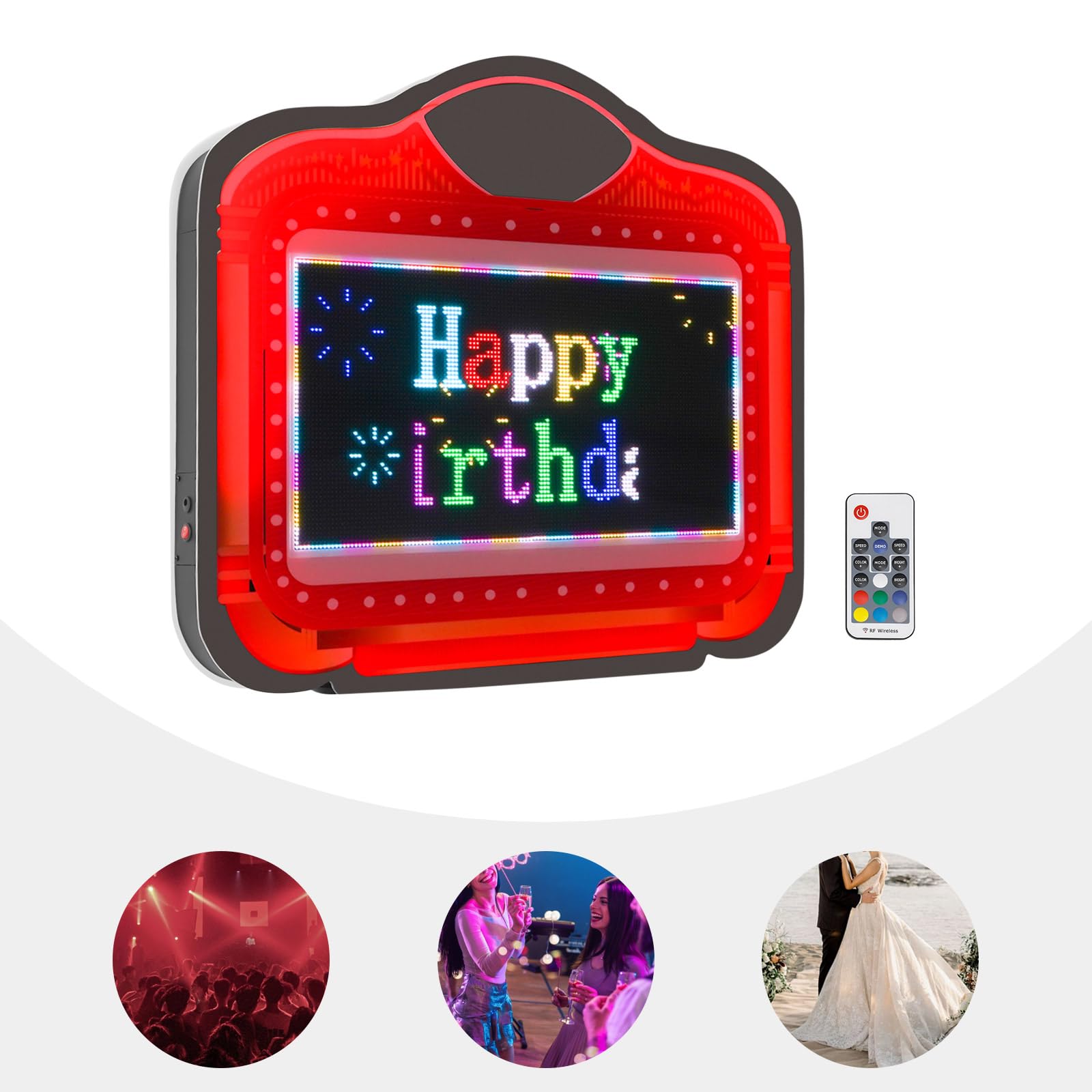Señal LED de barra: presentación de cartas programable con aplicación para bodas, fiestas de cumpleaños, club y servicio VIP, carga con cable