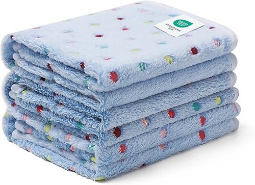 Luciphia 1 paquete de 3 mantas súper suaves y lindas con patrón de puntos para mascotas, manta de franela para perro, cachorro, gato (mediano