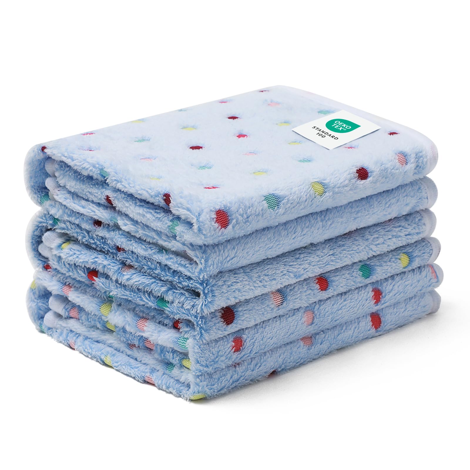 Luciphia 1 Pack 3 Blankets Super Soft Cute Dot Pattern Pet Blanket Flannel Throw for Dog Puppy Cat Large(41x31), Blue