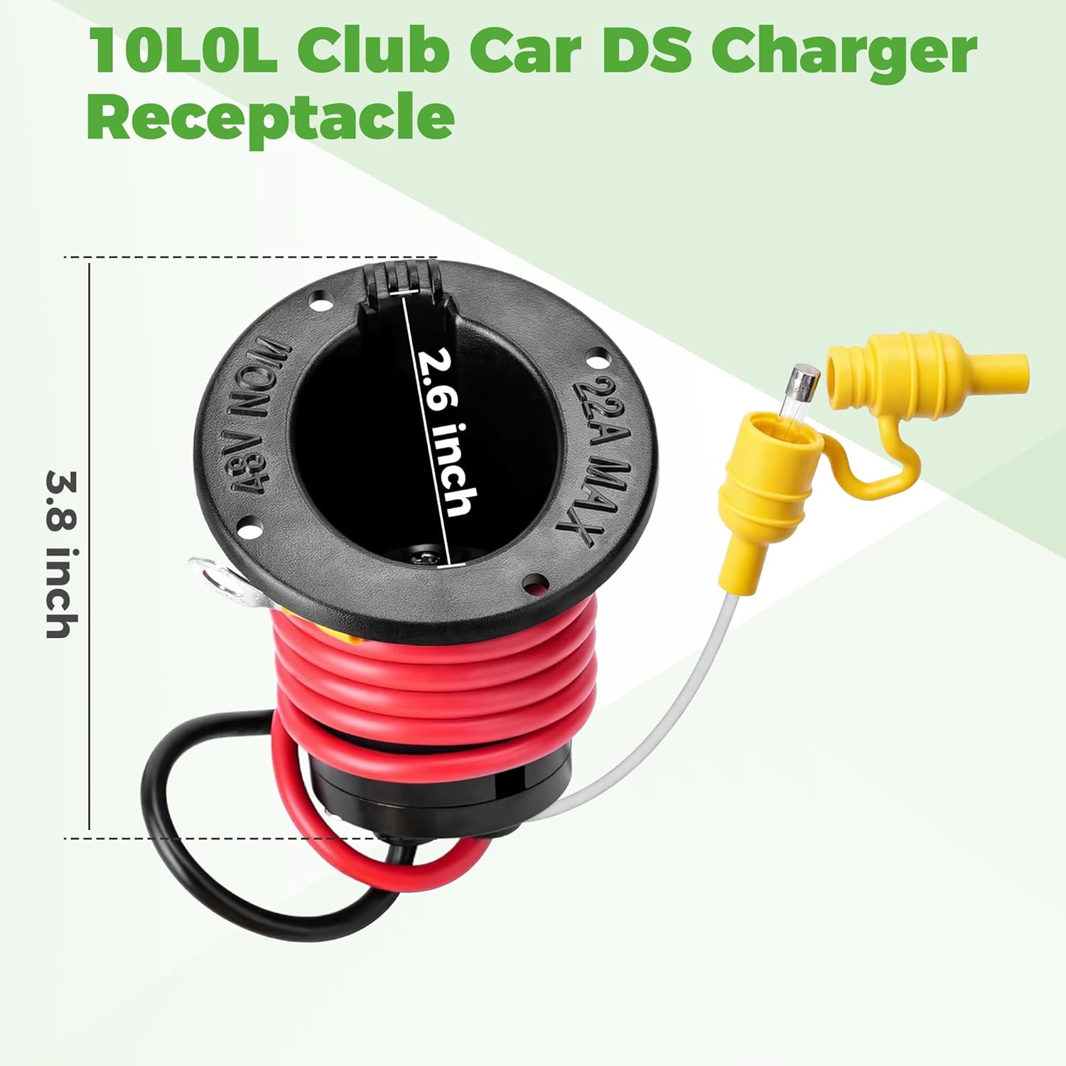 10L0L Club Car DS Charger Receptacle - 101802101 1017968-01 1018949-01 - Club Car Charger Port 48 Volt