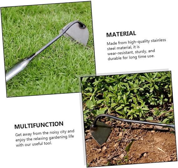 GANAZONO 2 Pcs Steel Weeding Hoe Garden Tool Dutch Hoe for Planting Mini Rake Durable Comfortable for Household Office School