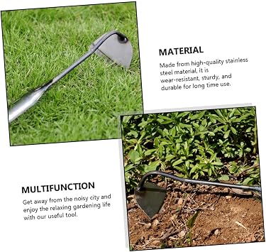 GANAZONO 2 Pcs Steel Weeding Hoe Garden Tool Dutch Hoe for Planting Mini Rake Durable Comfortable for Household Office School
