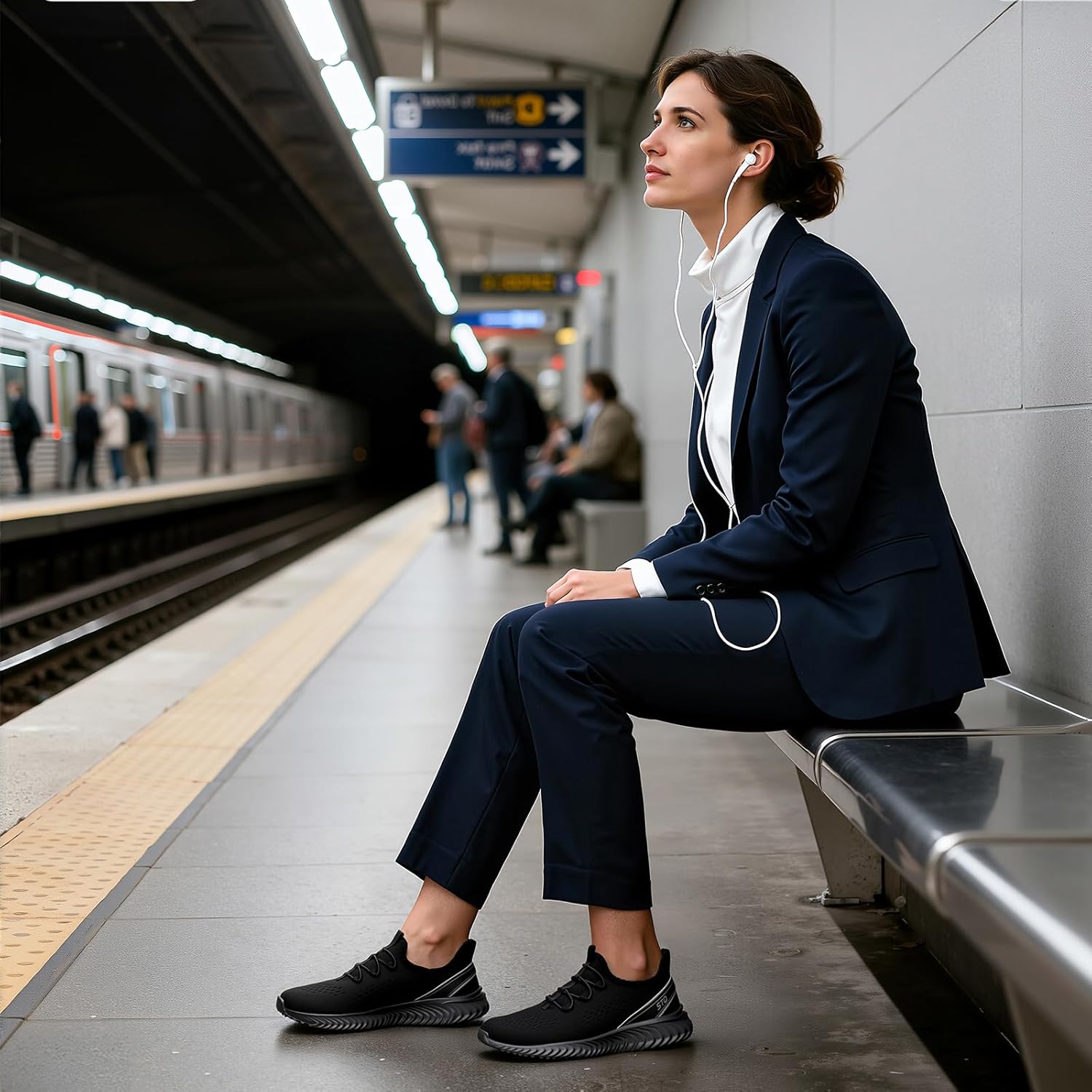 STQ Womens Orthopedic Walking Shoes for Plantar Fasciitis Lightweight Slip on Sneakers Comfortable Travel Gym Fitness Shoes - Image 2