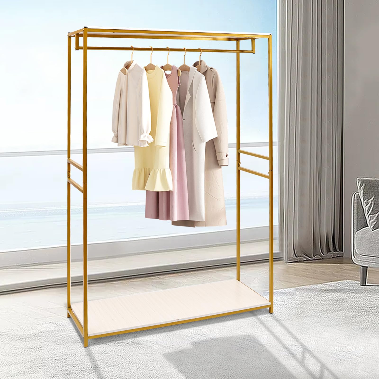 Appendiabiti In Metallo Per Abito Da Sposa - Oro, Altezza 1.95m, Portata 20kg, Per Casa O Negozi