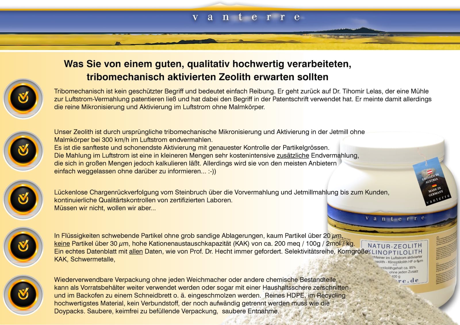 ultrafein - ZEOLITH - KLINOPTILOLITH, 1400g, ø 6µm