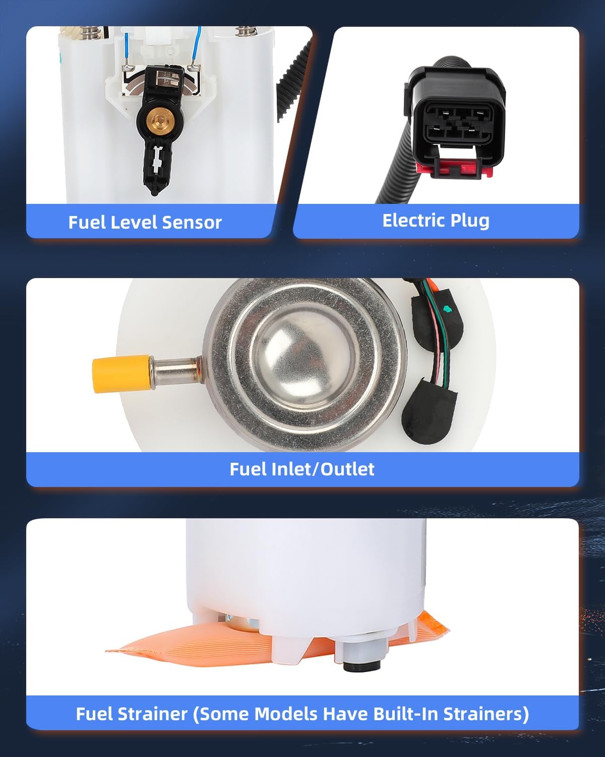 ECCPP Fuel Pump Replacement E7121M Compatible with Jeep for Cherokee 1997 1998 1999 2000 2001 L4 2.5L L6 4.0L