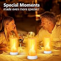 Vista 4 de 2PCS LED Flame Light, USB Rechargeable Flame Lamp with Remote & Timer, Waterproof Dimmable Flameless Candles Light for Home Party Garden Camping