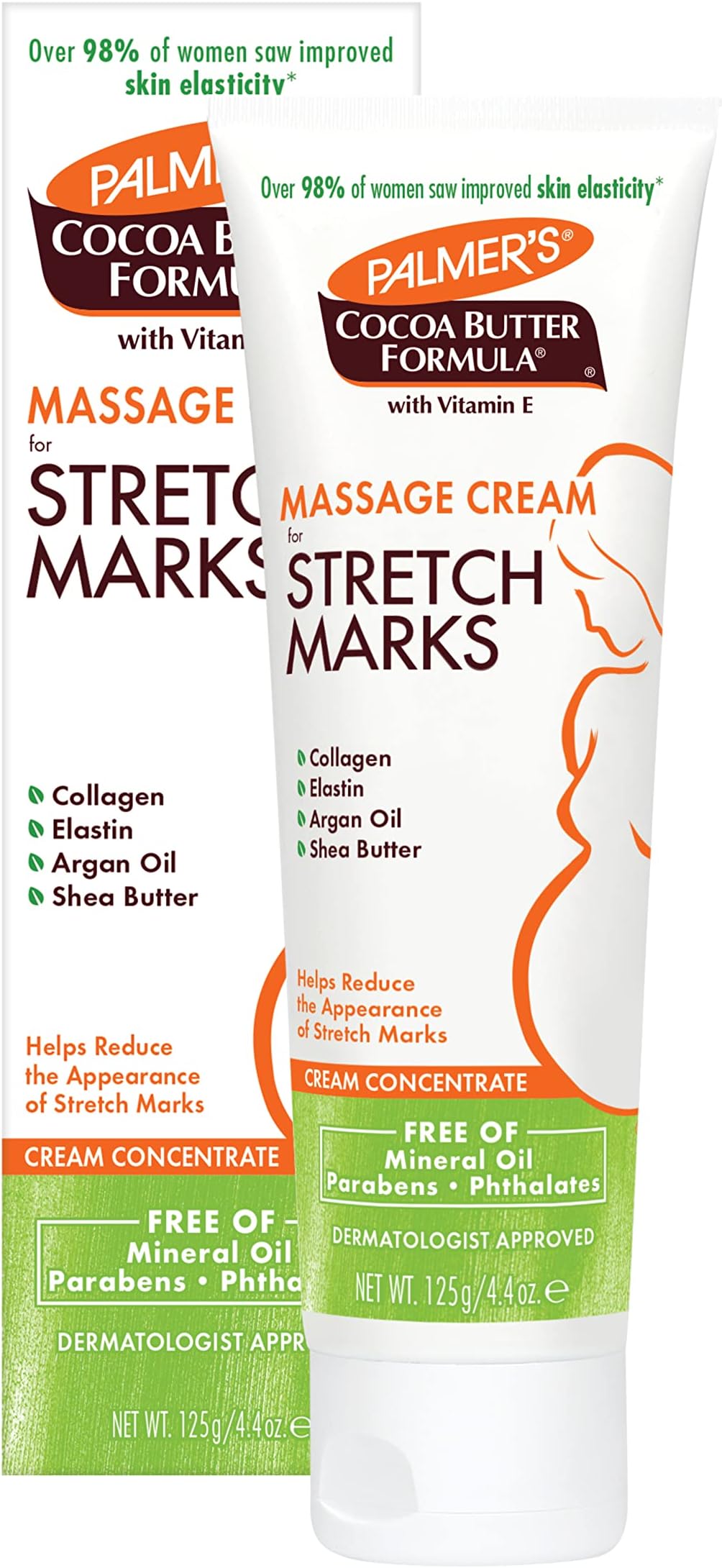 Cocoa Butter Formula Massage Cream for Stretch Marks and Pregnancy Skin Care, 4.4 Ounces (Pack of 2)