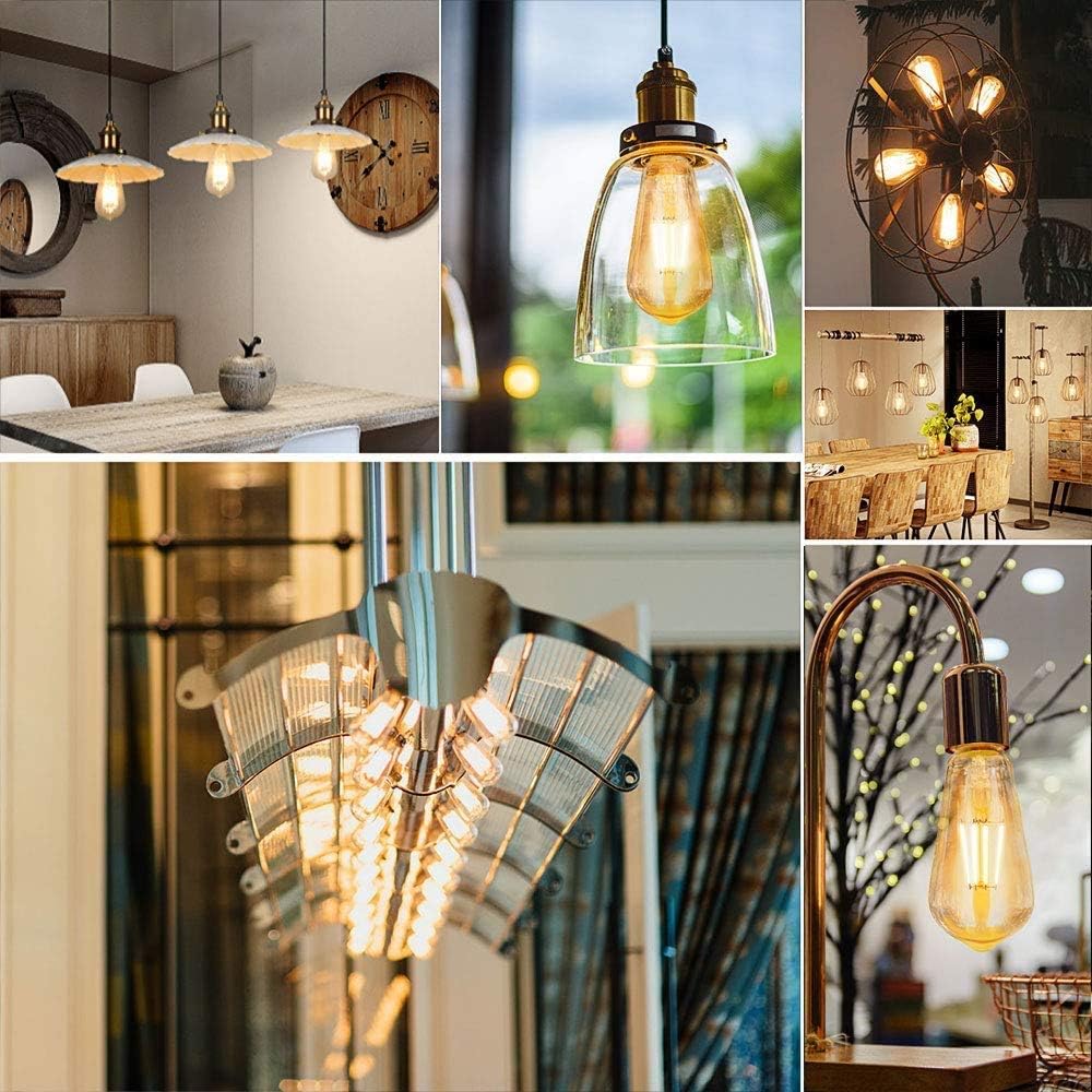 Edison LED Light Bulbs, 4W Vintage Light Bulbs Dimmalbe LED Bulb ST64 Antique LED Bulb Squirrel Cage Filament Light for Decorate Home, E26, 2700K, Clear Glass,Soft Warm White