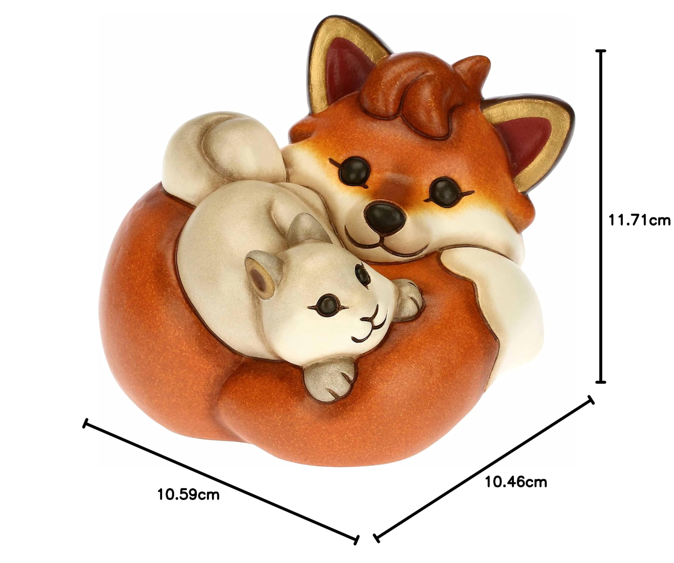 Thun - Volpe e Scoiattolo Sdraiati - Ceramica - Living, Icone - 11,7x10,46x10,6 cm h