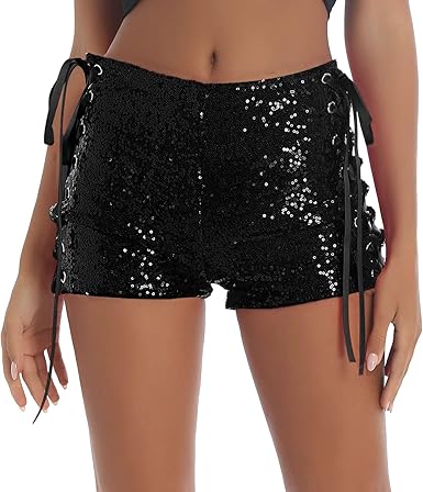 black glitter shorts