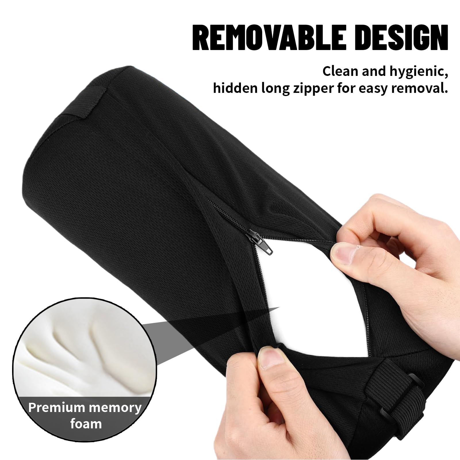 Cuscino Lombare per Sedia da Ufficio E Auto, Supporto Ergonomico Lordosi con Cintura, Cuscino Traspirante per Schiena, Cubo Dischi Intervertebrali 32x12 cm (Nero