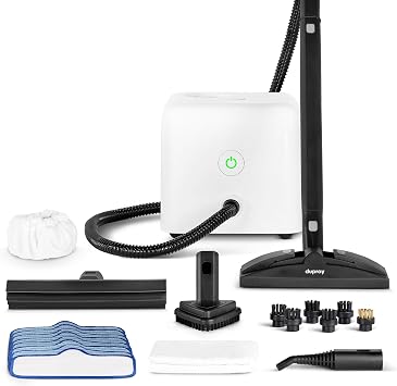 Dupray Neat Steam Cleaner with 22 Accessories, Multipurpose Steamer for home Chemical-Free Cleaning, *Kills 99.9% of Bacteria & Viruses incl. 8 microfiber pads