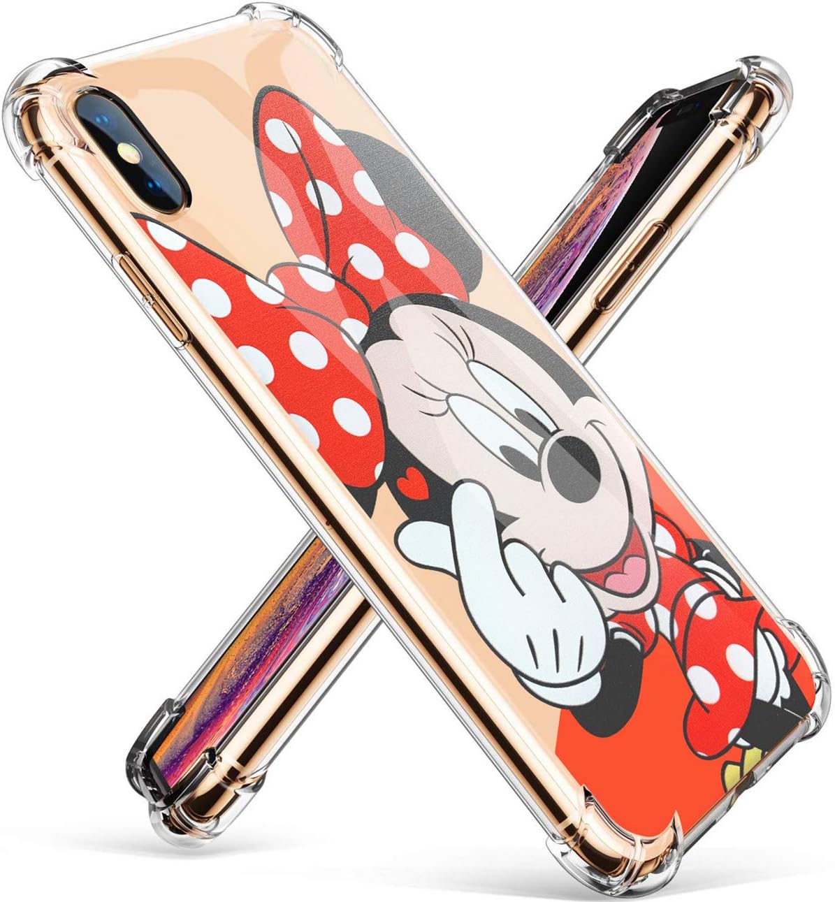 Logee HeartMinnie TPU Cute Cartoon Clear Case for iPhone Xs Max 6.5" Fun Kawaii Animal Soft Protective Shockproof Cover Ultra-Thin Funny Creative Character Unique Cases for Kids Teens Girls Boy(XSMax
