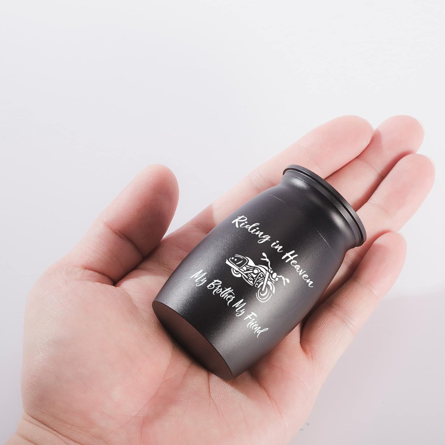 Personalized Custom Engraving Text Small Cremation Urns, Handcrafted Beautiful Keepsake Urn for Funeral, Peaceful Decorative Urns for Human Ashes, Motorcycle Urn to Sharing Memorial Brother