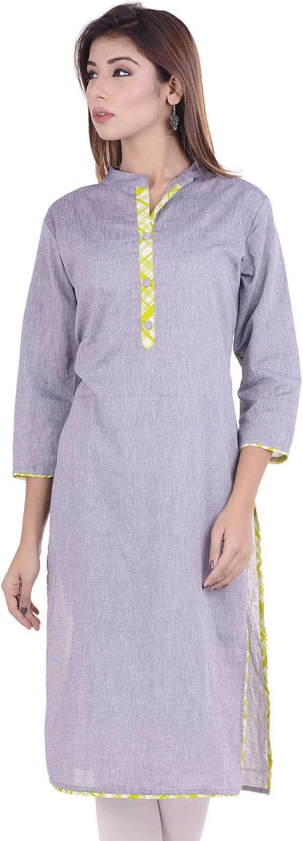 ChichiIndian Women's Plain Cotton Kurti Top